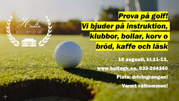Prova på golf 10/8, kl.11-13