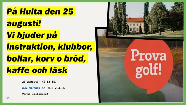 Prova på golf på Hulta den 25 augusti